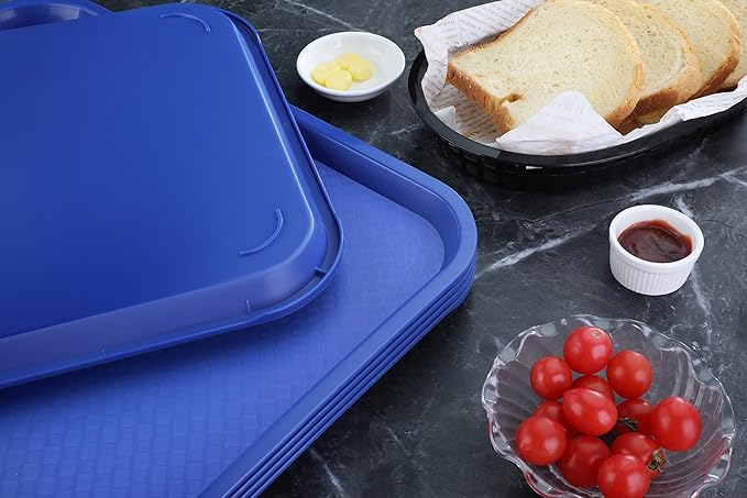 New Star Foodservice Fast Food Tray, Set of 12 (Blue, 10 by 14 Inch)