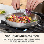 Premier Stainless Steel 3-Piece Fry Pan Set
