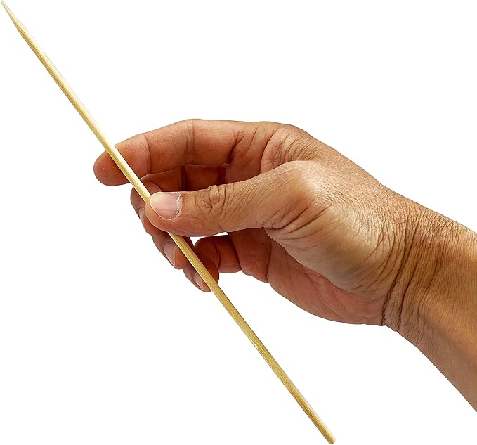 KingSeal Renewable Bamboo Heavy Weight Kebab Skewers, BBQ Sticks, 10 Inches x 3.8 mm Diameter, Retail Pack - 2 Bags of 100 (200 Count)