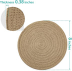 Trivets for Hot Dishes, Pots and Pans, 8 Inches Hot Pads 5 Pcs, Pot Holders for Kitchen, Heat Resistant Mat Protect Counter, Coasters Set Home Essentials Farmhouse Decor (Khaki)