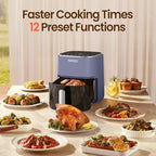 TOPZEE Air Fryer 12-in-1, Compact & Large 5.5-Qt Airfryer, 100-400℉ Precise Heat, 360°Hot Air Circulation, 95% Less Oil, Quick Easy Meals, Bake, Dry, Reheat, Frozen, Broil, Proof
