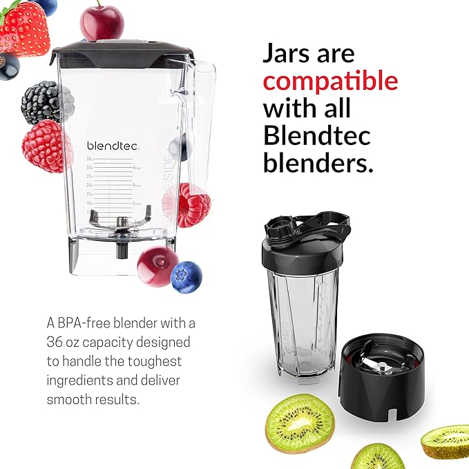 Blendtec DD28PA01A-A1AP1D8 Series Original Designer, 90 oz & 34 oz, Black Go Jar
