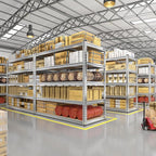 REIBII Garage Shelving, 5 Tier Storage Shelves Load 3000LBS, Adjustable Garage Shelving Heavy Duty, Metal Shelves Unit for Basement, Warehouse, 48" W x 72" H x 18" D, Galvanized