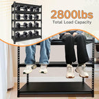 Adjustable Shelving Units and Storage, 48”W Garage Shelving Heavy Duty,2800LBS Loads 5-Tier Garage Storage Shelves, Metal Shelves for Living Room,Pantry,48”W×24”D×78”W,Black