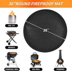 36" Round Fire Pit Mat for Solo Stove Bonfire, Fireproof Mats for Under Reusable Oil-Proof Waterproof BBQ Pad for Deck Patio Grass Outdoor Indoor Grill Solo Stove Accessories