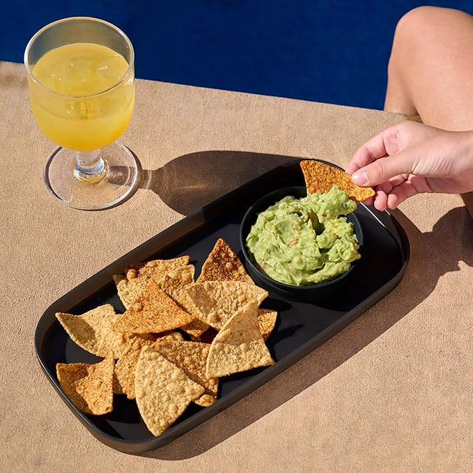 madesmart dipware Small Serving Plate, Collapsible & Removable Dip Bowl for Salsa, Queso, Sald, Olives, Premium Dishwasher & Microwave Safe, Multipurpose Plate & Bowl, Orange