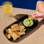 madesmart Dipware Small Reusable Serving Tray for Appetizers and Snacks, Food-Safe Small Appetizer Serving Platter with Removable Dip Bowl, Ocean (Pack of 6)