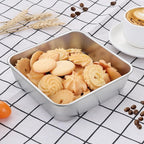 LIANYU 2 Pack 6 x 6 Inch Square Baking Cake Pan, Stainless Steel Small Brownie Bread Cake Molds, Square Bakeware for Lasagna Pie, Oven & Dishwasher Safe