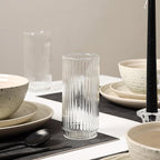 Stone Lain Dua 16-Piece Dinnerware Set Stoneware, Borosilicate Glass, White