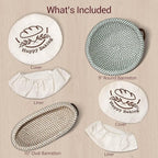 Banneton Bread Basket, 9" Round and 10" Oval Bread Proofing Basket Set with Cotton Liners and Covers, Bread Basket Proofing Bowl Ideal for Sourdough Starter and Artisan Loaf Baking