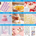 Cake Decorating Kit, 730 Pcs Cake Pop Kit Cake Decorating Supplies with Cake Carrier Holder Springform Pan Sets Toolbox Organizer Turntable Piping Bags Tips Chocolate Molds for Beginner Professional