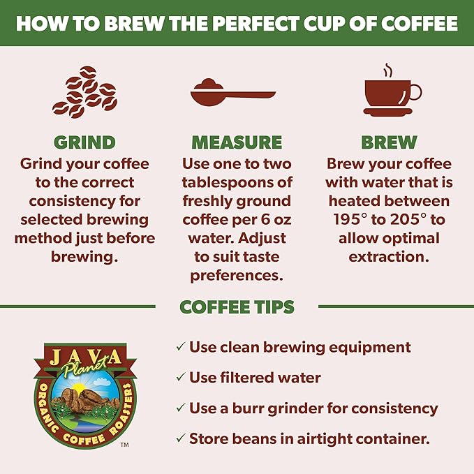 Low Acid Organic Coffee – Whole Bean, Mold-Free & Stomach Friendly by Java Planet, Good Morning Blend Coffee, Medium Roast, Smooth Full Flavored, 5LB Bag