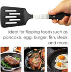 Stainless Steel Cooking Slotted Turner With Heat-resistant BPA-free nylon head Safe for Non-Stick Cookware POM Handles Heavy Duty Kitchen Spatulas For Serving