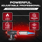 Chef Master Butane Torch Lighter, Refillable Kitchen Torch, Cooking Torch, Adjustable Flame for Creme Brulee, Desserts, BBQ, Crafts, Soldering, Indoor & Outdoor Use - Butane Not Included Model 90022