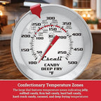 Escali AHC1 Stainless Steel Deep Frying and Candy Thermometer with Pot Clip, 5-Inch Probe with Candy Temperature Zones, NSF Certified