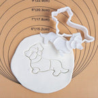 Flycalf Christmas Cookie Cutters Dachshund Shapes with 3D Stamper Fall Holiday PLA Baking Accessories Cutter Molds Gifts for Kids Decorative Party 3.5" Kitchen Cake Supplies