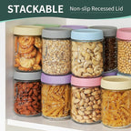 4-Pack 16oz Overnight Oats Containers with Airtight Lids - Glass Mason Jars with Measurement Marks for Yogurt, Meal Prep & Chia Pudding, Stackable & Leakproof