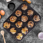 CARTMAN 2 Pack Muffin Pans with 200 Cupcake Liners, Nonstick 12-Cup Muffin Tins, Carbon Steel Cupcake Pans for Baking Muffins, Egg Bites, Brownies & More