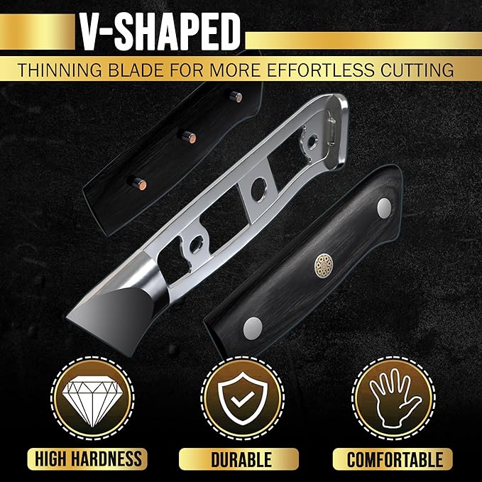 SliceElite Slice Series 7 Inch Cleaver Knife High Carbon German Steel Blade Pakkawood Handle Dual Sheath Sharp Butcher Knife Kitchen Chopper Bone Cutter Meat Slicer Vegetable Knife BBQ Butcher Cleaver