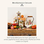 MACKENZIE-CHILDS Small Enamel Canister, Kitchen Storage Container for Flour and Sugar, 1.13 Liters, White Flower Market