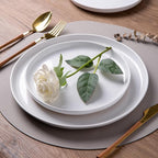 AmorArc Ceramic Dinnerware Sets with Pasta Bowls for 6, Handpainted Plates and Bowls Set with Rustic Terracotta Underside, Scratch Resistant Dishes Set, Dishwasher & Microwave Safe, 24 Pcs