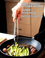 Anaeat Premium Sturdy Barbecue Tongs for Kitchen Grill & BBQ - 7,9,12 Inch Non-Slip Stainless Steel Locking Tongs Heat Resistant for Grilling, Cooking, Turning and Barbecue