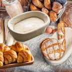 Sourdough Bread Baking Supplies, 2 Pack Banneton Bread Proofing Basket 10 inch Round & 10 inch Oval Proofing Bowls for Sourdough Bread with Liner Making Baking Fermentation Tools