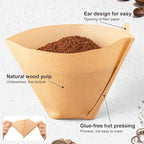 Coffee Filters #4, Unbleached Natural Coffee Filters 8-12 Cup, Disposable Coffee Filters, 4 Cone Paper Compatible with Ninja Coffee Maker, Pour Over and Drip Coffee Maker, 200 Count