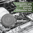 Hybrid Nonstick 1.5 QT Saucepan with Lid, Stainless Steel Honeycomb Pot with Two Pour Spouts,Compatible with All Cooktops,Dishwasher and Oven Safe