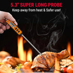 ThermoPro Temperature Gun, Infrared Thermometer Gun with Laser Pointer, Meat Thermometer Digital with Super Long Probe, Food Thermometer for Cooking, Laser Thermometer Gun -58℉-1022℉ Not for Human