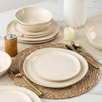 AmorArc Ceramic Dinnerware Sets,Handmade Reactive Glaze Stoneware Plates and Bowls Sets,Highly Chip and Crack Resistant | Dishwasher & Microwave Safe Dishes Set,Service for 8 (24pc)
