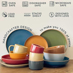 Mora Ceramic Ramekins - 6oz, Set of 6 - Small Oven Safe Baking Dishes/Cups - For Personal Pudding, Creme Brulee, Souffle, Serving Dip, Custard, Ice Cream - Single Mini Bowls - Artisan Colors