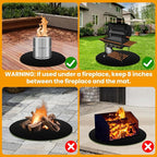 36'' Fire Pit Mat for Solo Stove Bonfire, Double Sided Fireproof Grill Under Mat, Protective Mat for Deck Patio for Solo Stove Accessories, Easy to Clean, Reusable