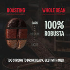 BAZAN COFFEE Too Strong, Vietnamese Robusta Coffee, Dark Roast, High Caffeine, Bold Espresso Flavor, Low Acidity, Perfect with Milk, Whole Bean, 32 oz Bag