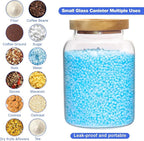 Glass Food Storage Jar with Lids Spoon Glass Coffee Canister Borosilicate Glass Food Containers for Ground Coffee Beans Nut Pasta Sugar Candy Spice Rice Tea (1200ml/40oz-1 pack-no spoon)
