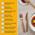 Premium Quality100% Biodegradable Spoons Made of Vegetable Fibers, 100 PCS of 6.7” Long Heavy-Duty and Splinter Free Eco-Friendly Spoons, Perfect Sustainable Cutlery for All Types of Occasions