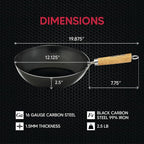 Helen's Asian Kitchen Wok, Non-Stick Xylan with Bamboo Handle, 12-Inches