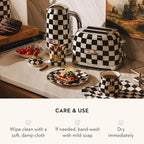 MACKENZIE-CHILDS Courtly Check Enamel Canister, Black-and-White Kitchen Storage Container with Lid, Mini