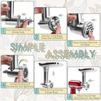 Stainless Steel Meat Grinder Attachments for KitchenAid, Sausage Stuffer, Compatible with KitchenAid Stand Mixer of All Models, Dishwasher Safe
