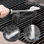 GRILLART Grill Brush and Scraper BBQ Brush for Grill, Safe 18" Stainless Steel Woven Wire 3 in 1 Bristles Grill Cleaning Brush, BR-4516