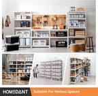 HOMEDANT 5 Tier White Storage Shelves Adjustable Laminated Boltless Garage Metal Shelving Unit Heavy Duty Utility Rack Shelf Warehouse Pantry Closet Kitchen 35.9" W x 16.2" D x 71.3" H White 10Pack