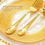 KINGSTONE 40 Piece Teardrop Silverware Set for 8, 18/10 Stainless Steel Flatware Set, Modern Design Cutlery Set for Home/Hotel/Wedding,Mirror Polished and Dishwasher Safe, Gold