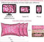 Mulberry Silk Pillow Cases Standard Size with Hidden Zipper, Ultra Smooth and Soft Breathable Cooling Silk Satin Pillowcase for Hair and Skin, Gifts for Women Men (Leopard Pink, 20x26 Inches, 1 Pack)