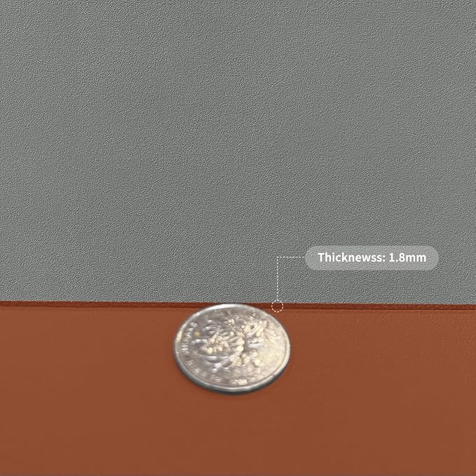 Leather Table Cover,1.8mm Thick,36x48 Inch Table Protector,Table Protector for Dining Room Table,Dining Table Cover,Table Cover Protector,Wood Table Protector(Brown+Gray,36x48)
