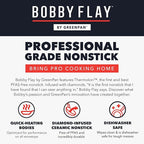 GreenPan x Bobby Flay 8" Nonstick Frying Pan Skillet, PFAS-Free Diamond Ceramic, Induction Suitable, Stay-Cool Silicone Handle, Easy Clean Dishwasher & Oven Safe, Egg & Omelet Pan, Black