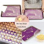 Mini Star Silicone Mold, 112 Cavities Chocolate Candy Molds with Stars Shape for Homemade Pet Training Treats/Biscuits, Food Grade Star Mold for Fruit Snack/Cake Decor (with a Scraper)