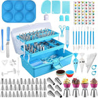 Suuker Cake Decorating Tools Supplies Kit, 236 Pieces Baking Accessories with Storage Case, Frosting Piping Kit, Piping Bags and Tips Set with 36 Numbered Piping Tips, Pastry Bags for Cake