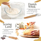Wildsky Co Sourdough Bread Baking Supplies, Sourdough Starter Kit, Bread Proofing Basket, Bread Making Tools, Sour Dough Kit, Sourdough Proofing Basket, Sourdough Kit Gifts for Bakers Women Wife Mom