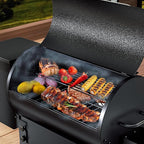 KingChii Portable Electric Wood Pellet Grill & Smoker with Foldable Legs, 456 SQ.IN Grill Capacity, 18LB Hopper, with PID Temperature Control (180-425°F) for Backyard Camping Bake and Roast