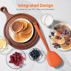 600ºF Heat Resistant Silicone Turner: U-Taste 13.6in Solid Kitchen Spatula Flipper, Food Grade Flexible & Thin Rubber Seamless Cooking Utensil for Flipping Egg, Pancake in Nonstick Cookware (Orange)